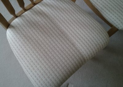 Dining chair during cleaning process