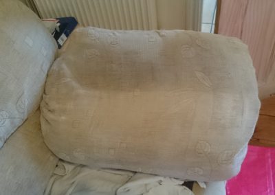 Grubby armchair cleaning.